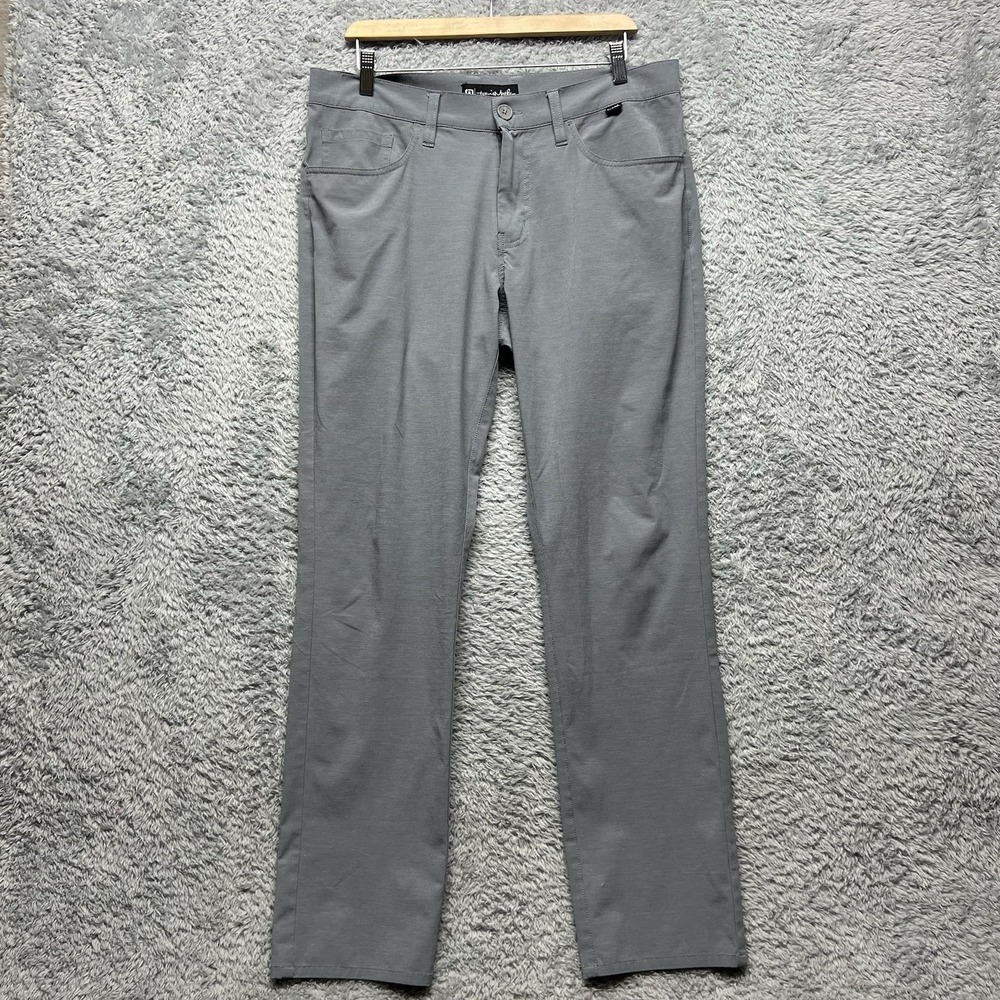 Travis Mathew Open to Close 2.0 Pants Mens 34x29 Heather Gray Performance Golf - Picture 2 of 14